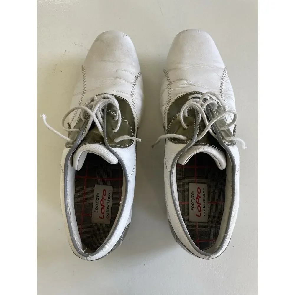 Foot Joy Lopro Collection Women's White Leather Golf Shoes Size 9.5 M 97075